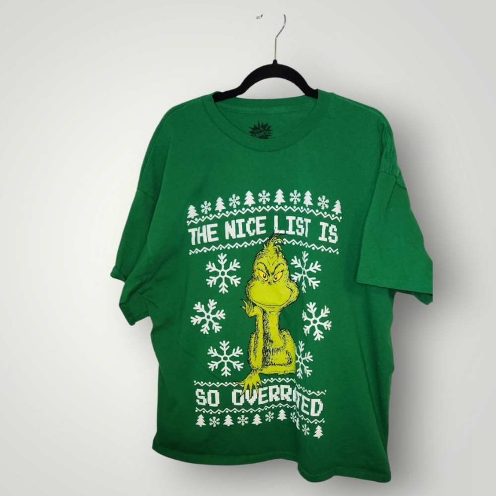 The Grinch Shirt Mens 2XL Green Dr. Seuss Short Sleeve Graphic Tee Chridtmas
